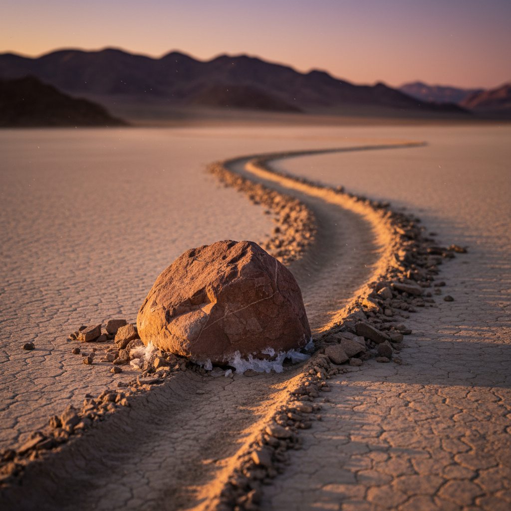 The desert rocks that walk by themselves