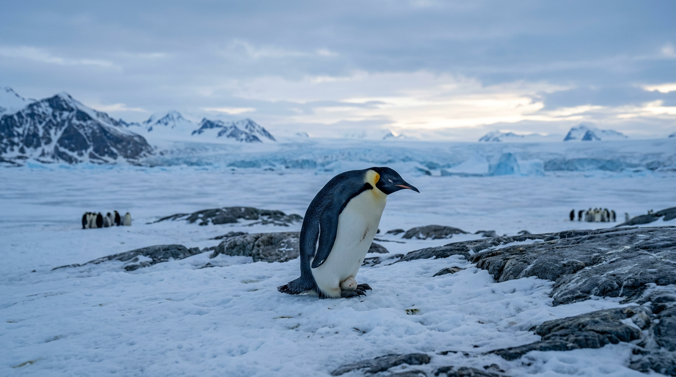 Emperor penguin dads fast for months