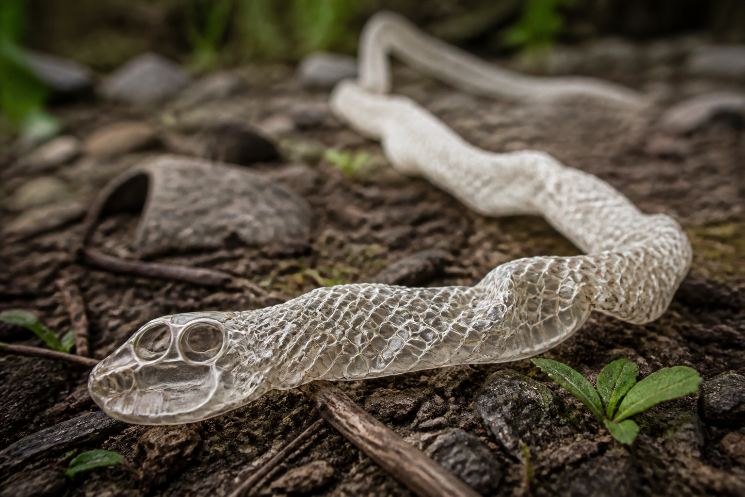 Snake poop: long, sometimes contains bones