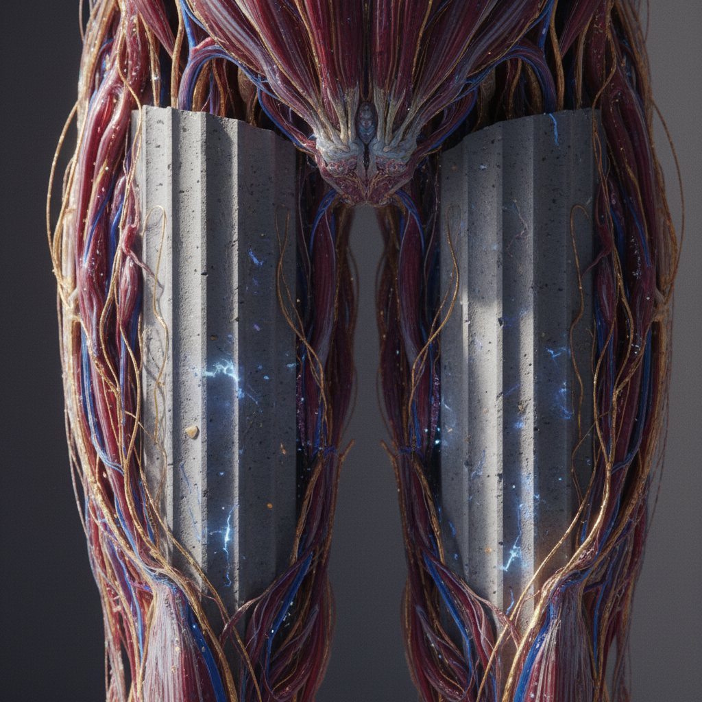 The Vertical Concrete Pillars Inside Your Legs