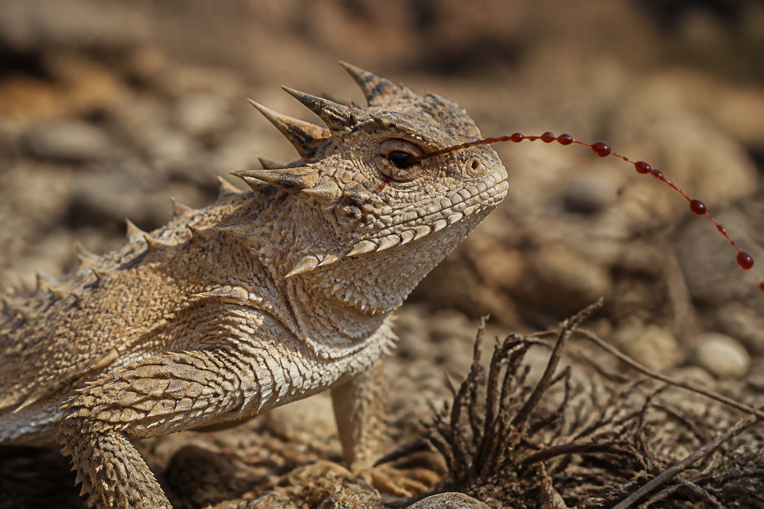 Horned Lizards Squirt Blood From Their Eyes