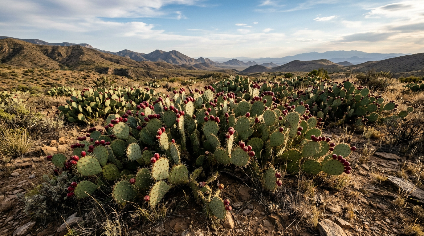 Cattle eat cactus, but only after it's burned