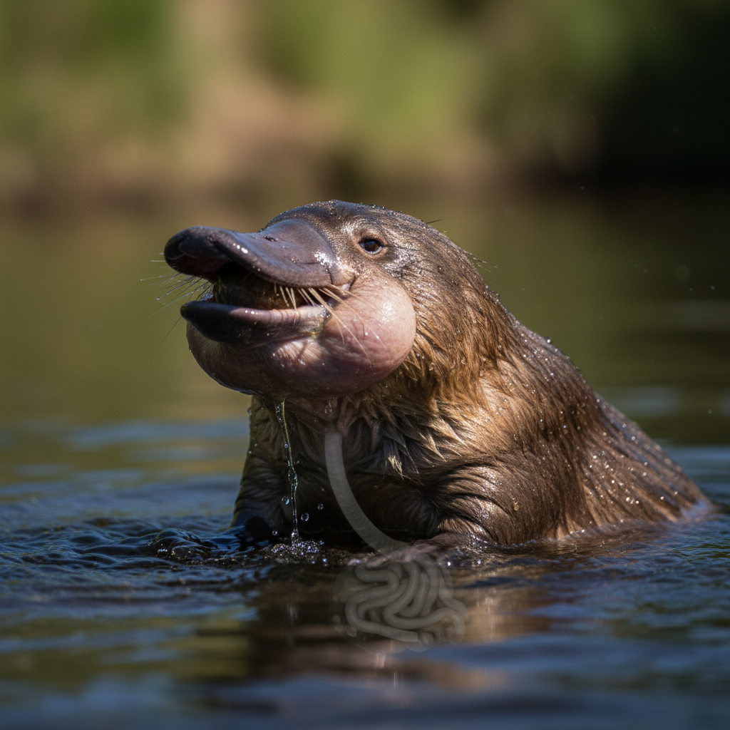 The Platypus Swallows Food Into Its Throat