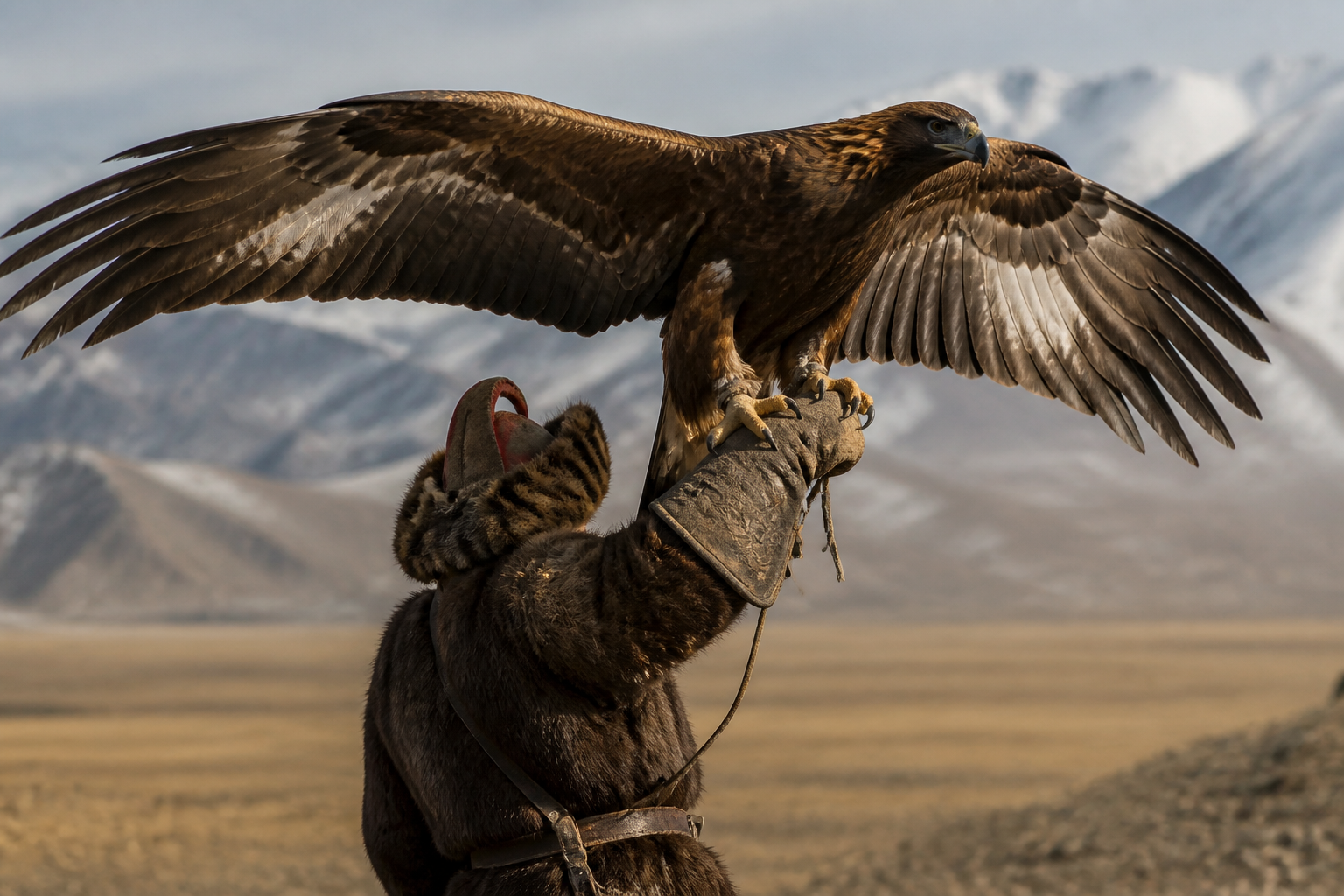Golden eagles hunt with their own families