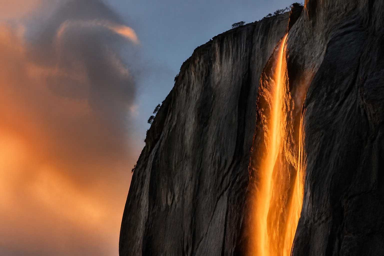 Horsetail Fall Is Not Lava, It Is Water