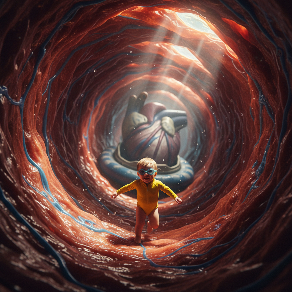 A toddler could swim through a whale's arteries