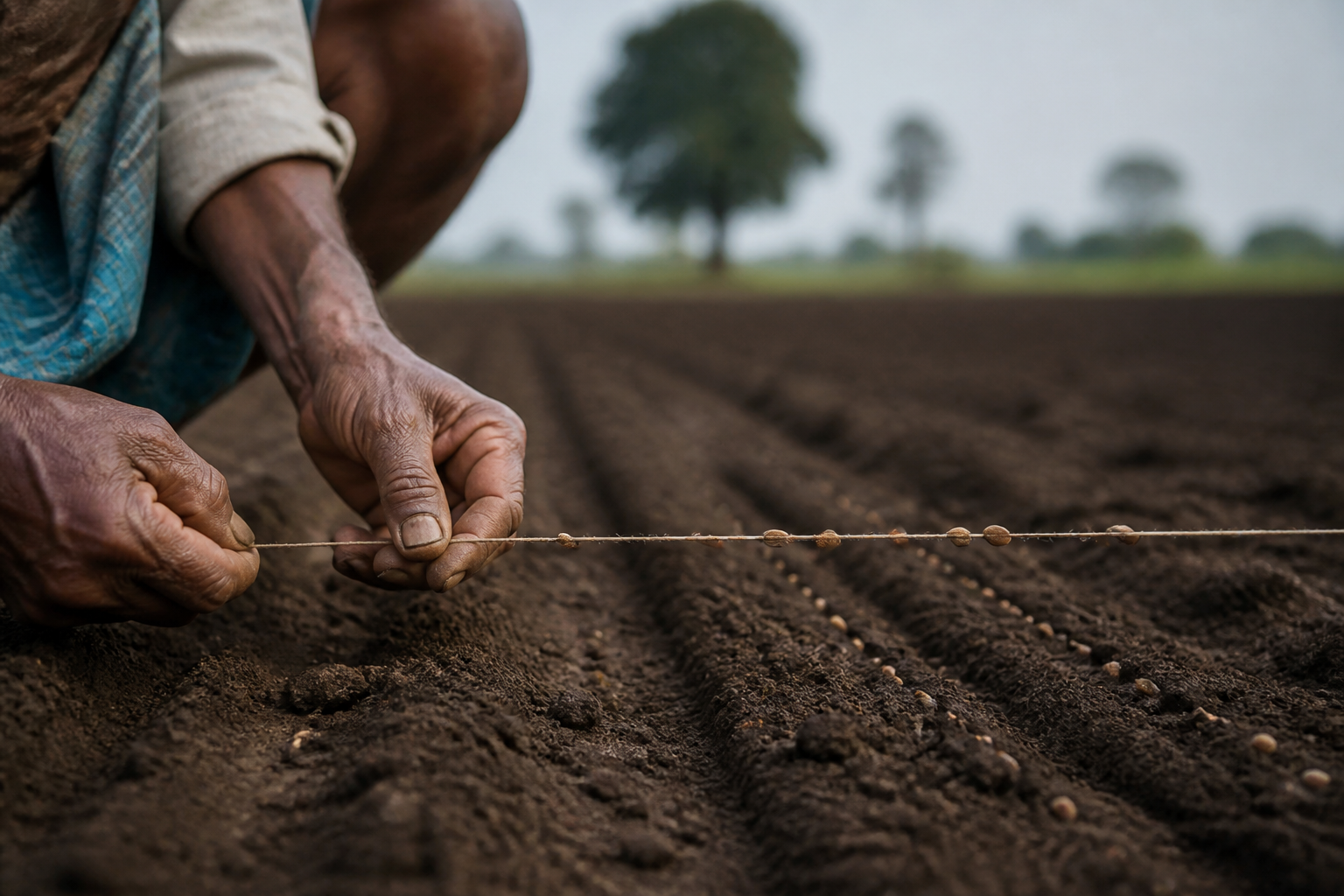 A string plants seeds better than machines