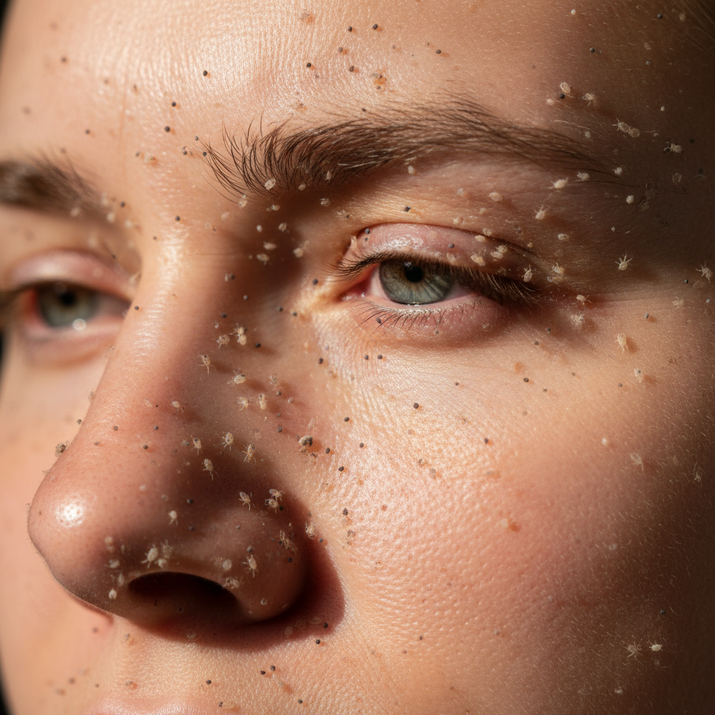 Your face is covered in microscopic mites