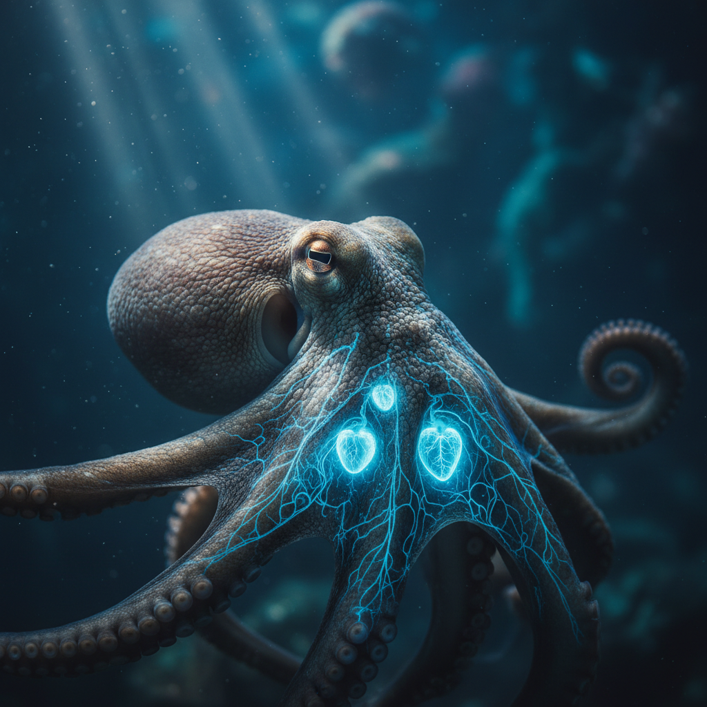 Octopuses have three hearts and blue blood