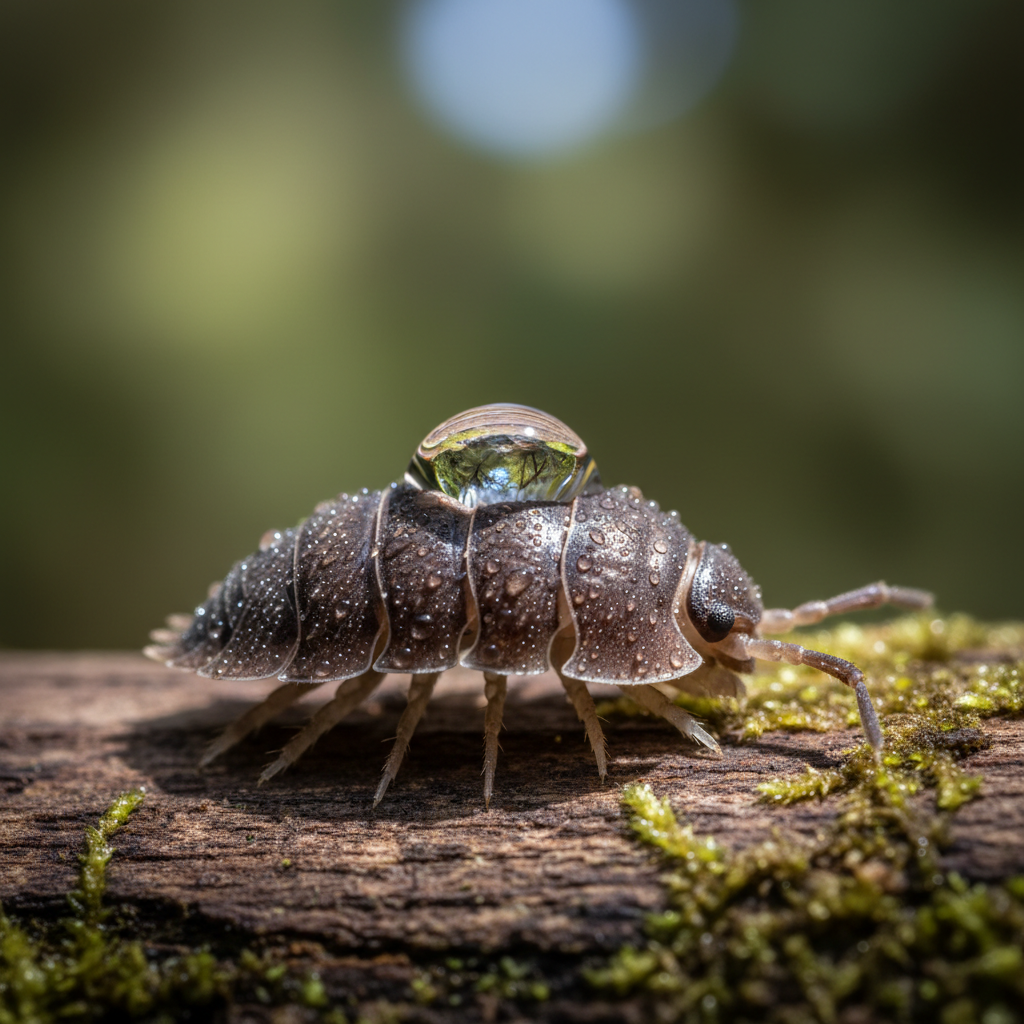The Land Crustacean Carrying Its Own Ocean
